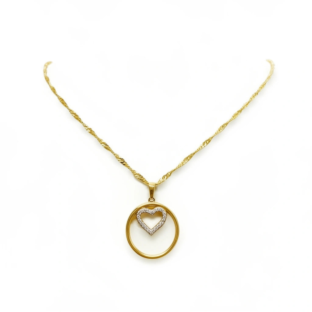 Cadena dije corazón 14k