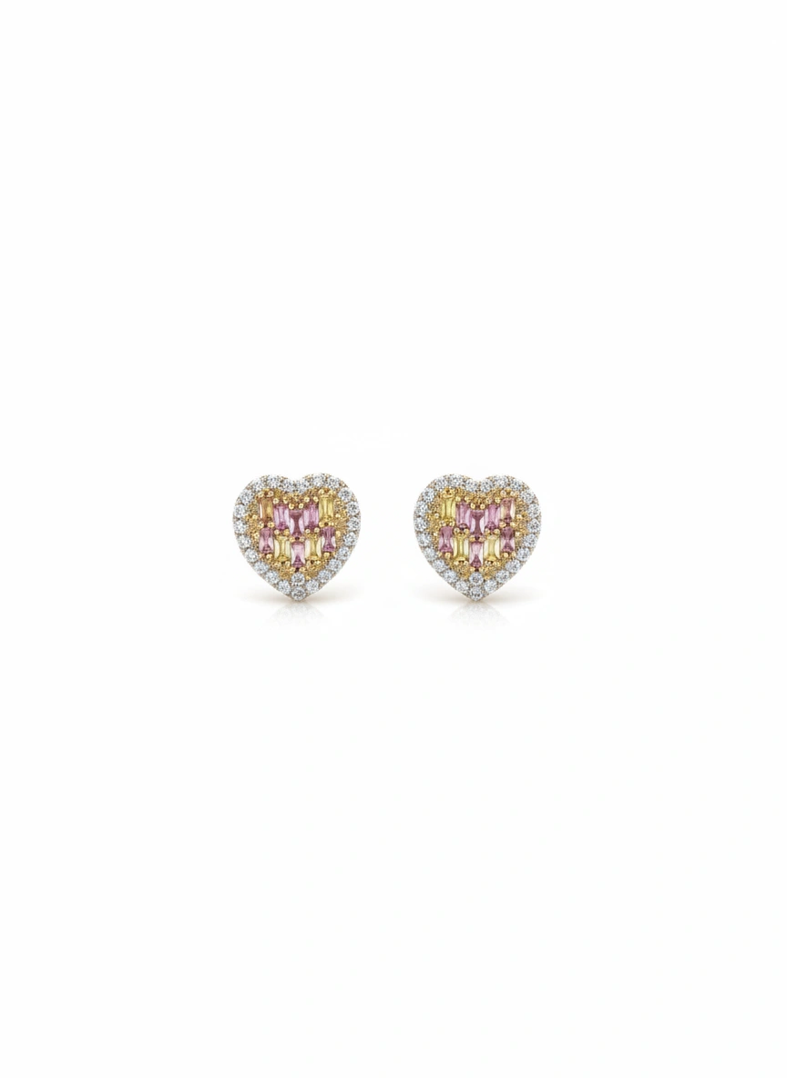 Aretes de corazón 10K