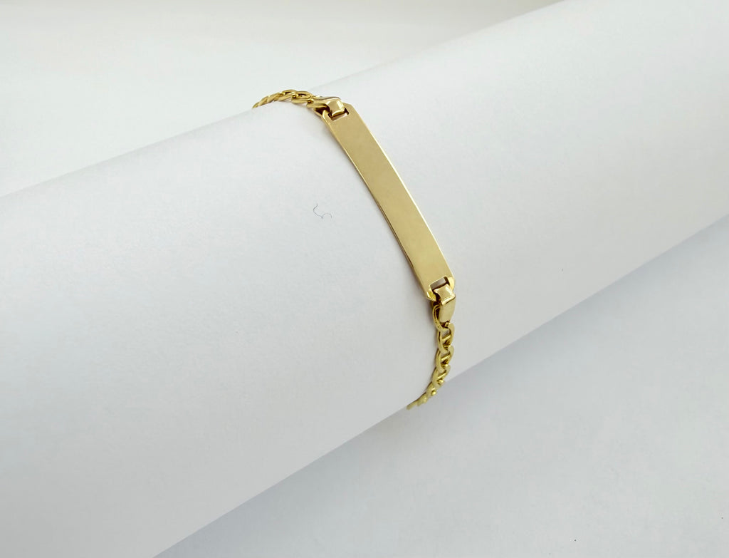 Pulsera de placa niño/niña 14k