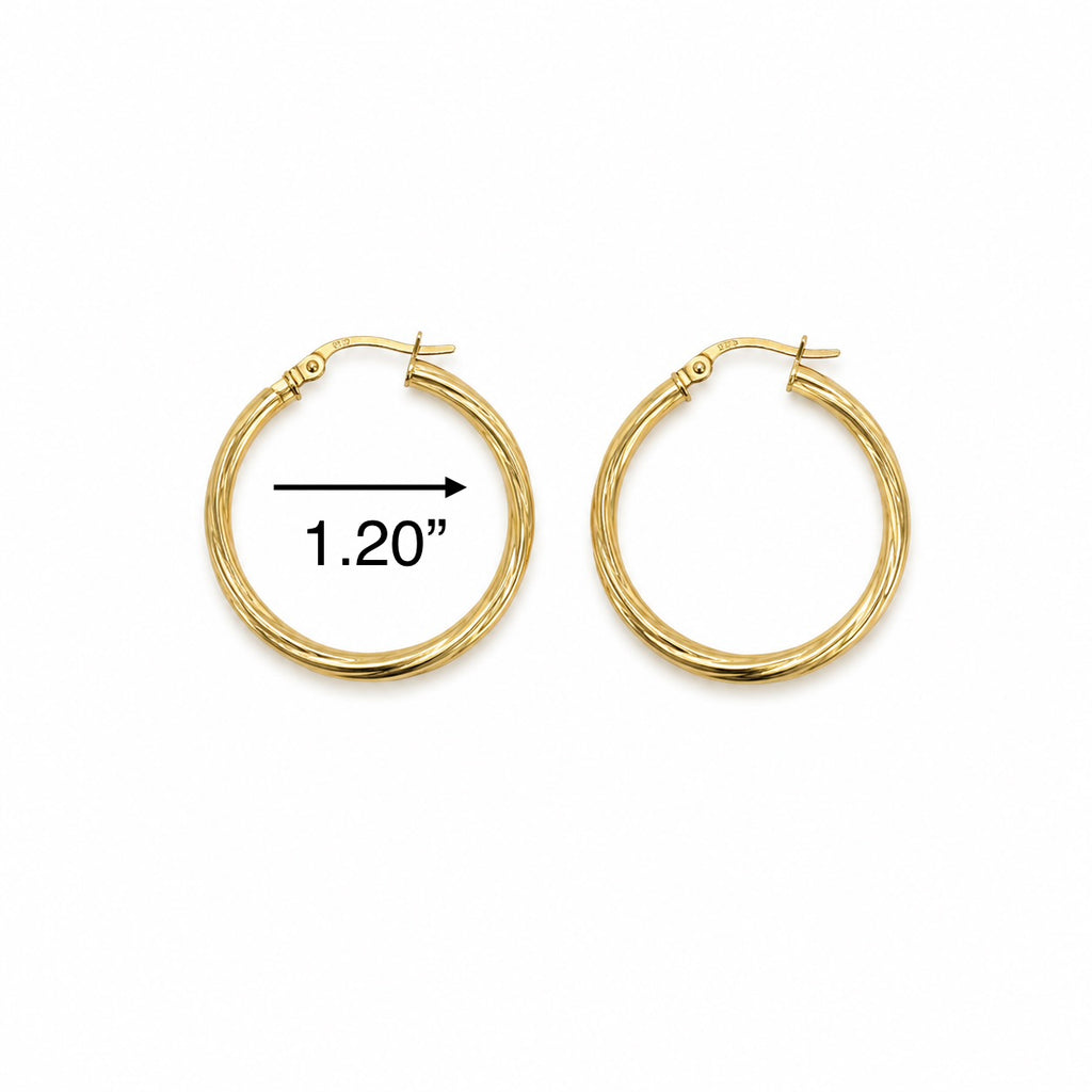 Argollas torcidas lisas 10k 2mm