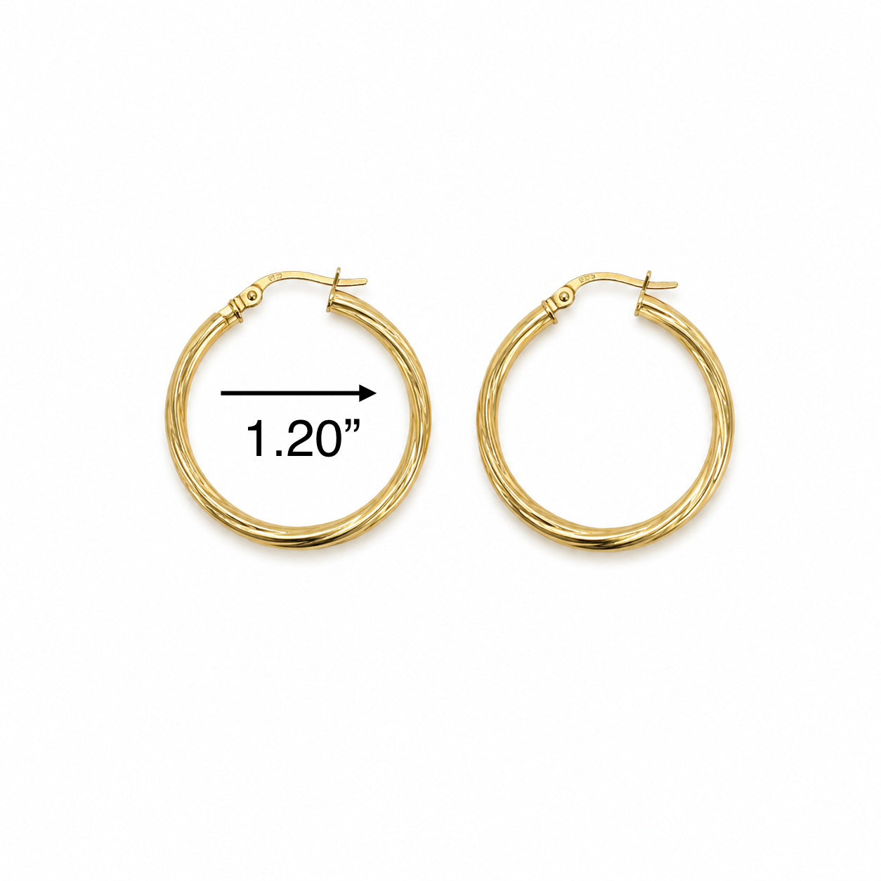 Argollas torcidas lisas 10k 2mm