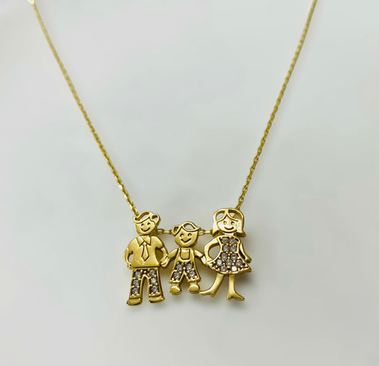 Cadena con dije de familia 14k