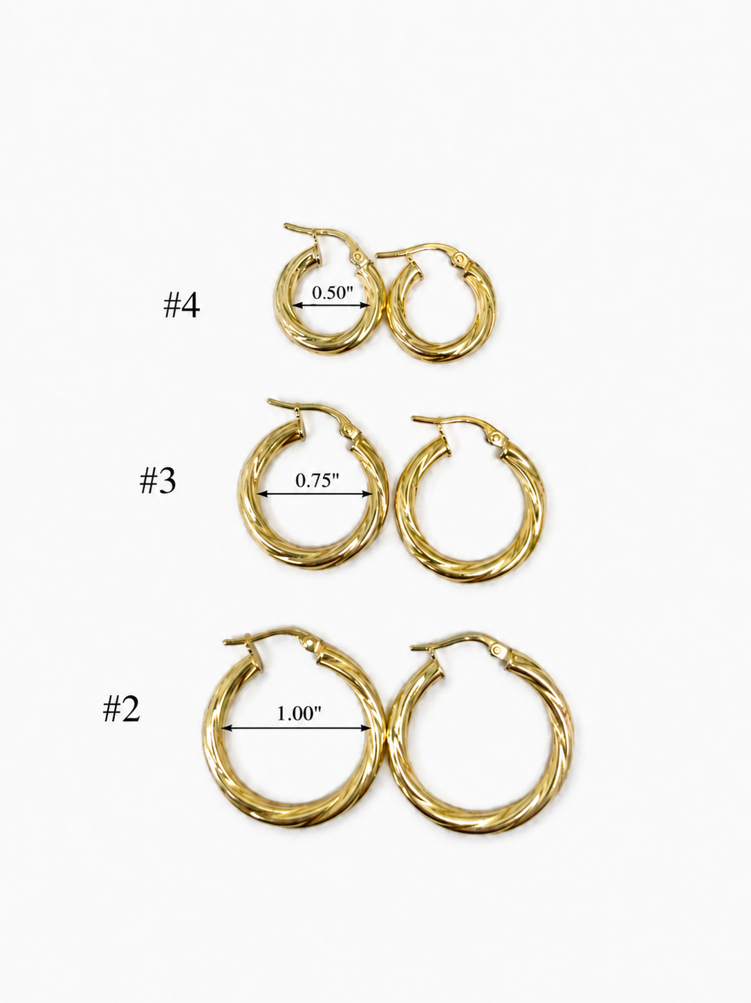 Argollas Torcidas Lisas 10k 3mm