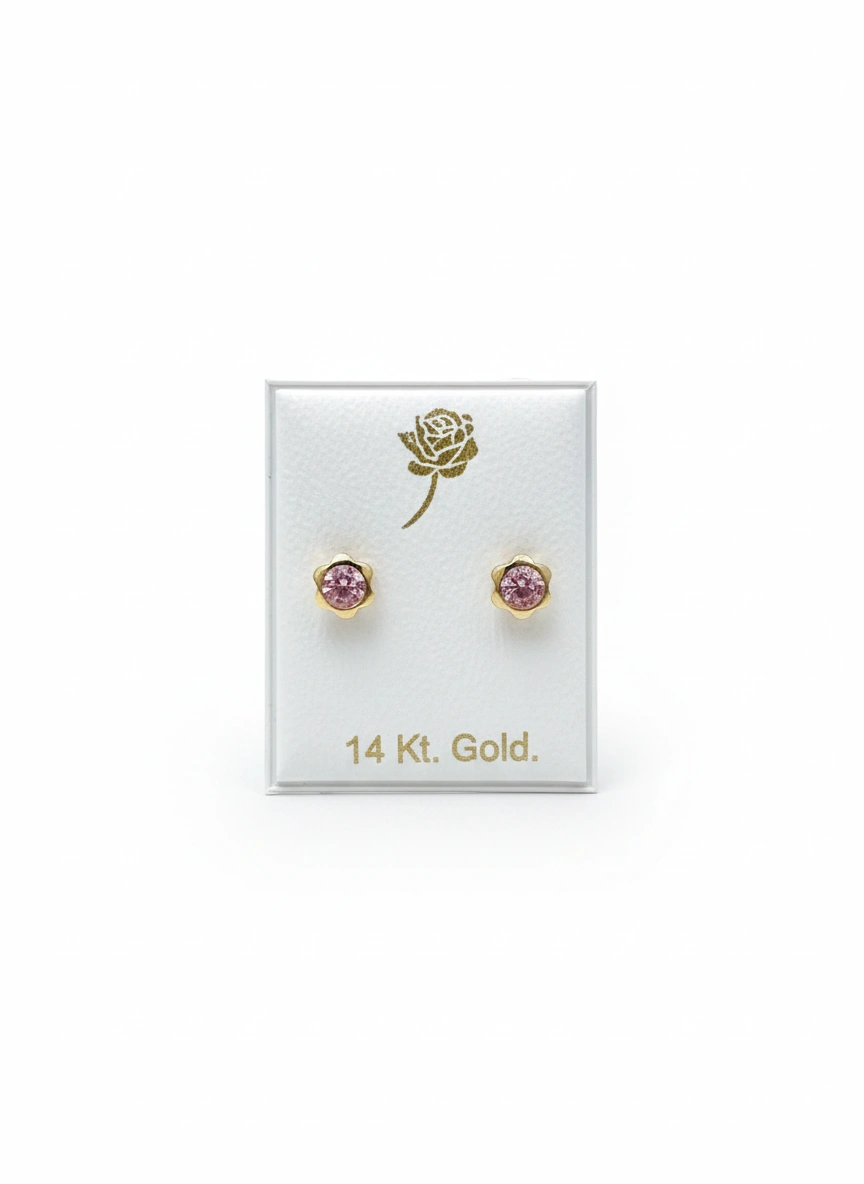 Aretes en forma de flor 14k
