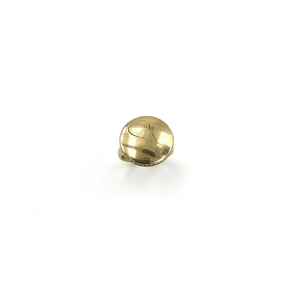 Anillo lizo de corazon 10K