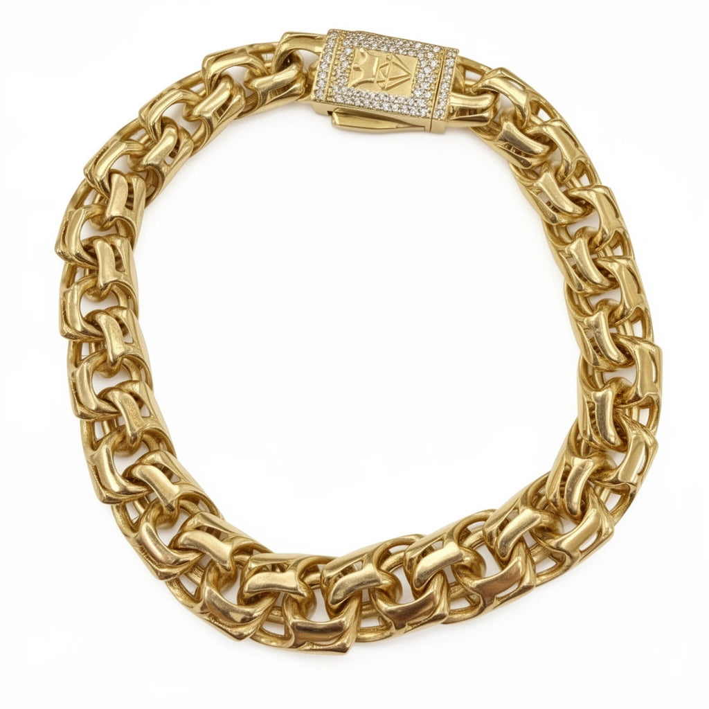 Pulsera monaco tejido chino 14k