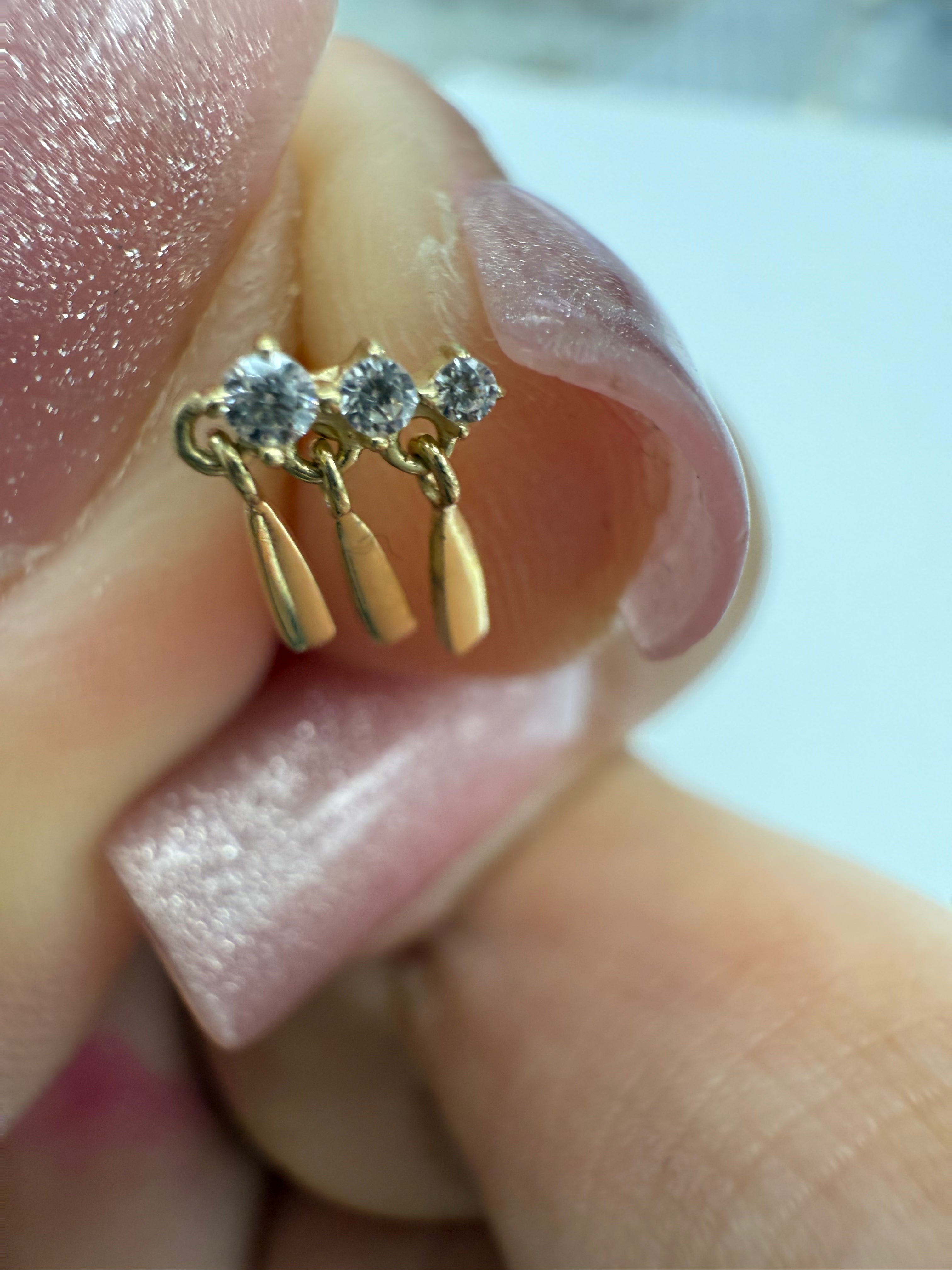 Aretes de cartílago 14k