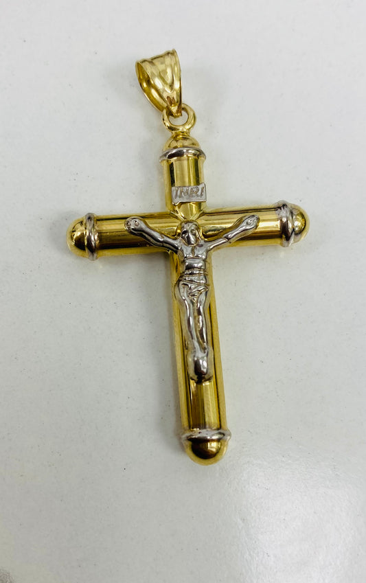 Dije  de cruz Semisolido 14k