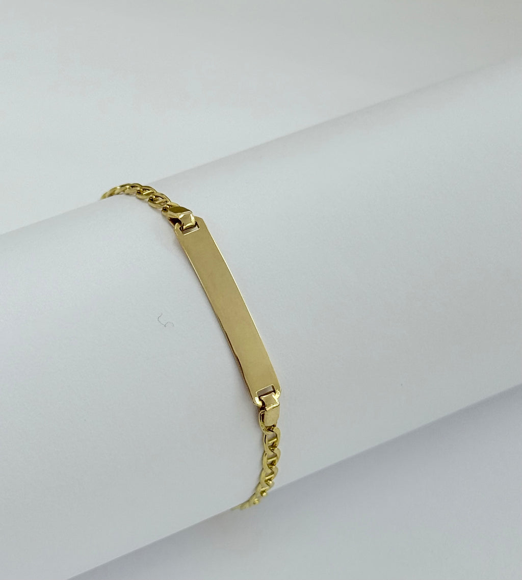 Pulsera de placa niño/niña 14k