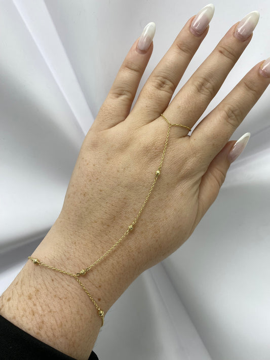Pulsera clon con bolita 14k