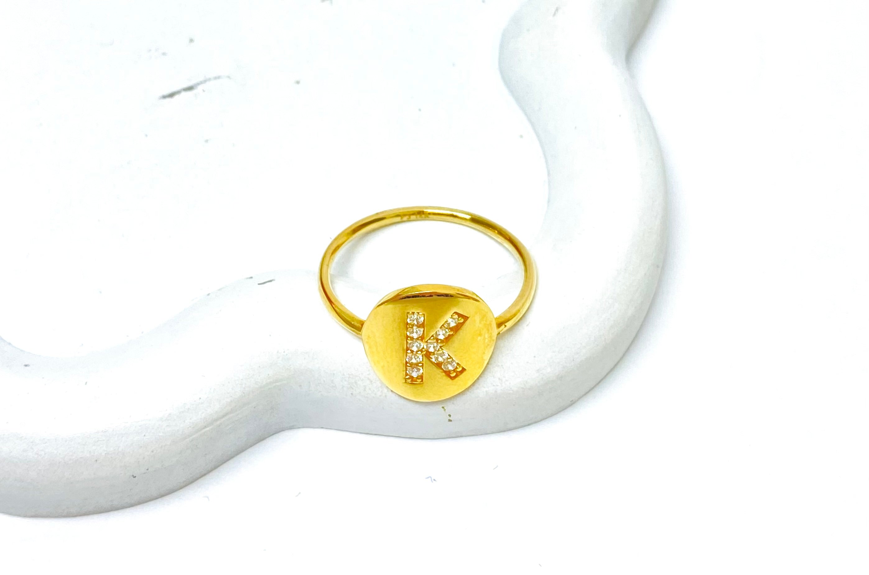 Anillo de inicial 14K - T