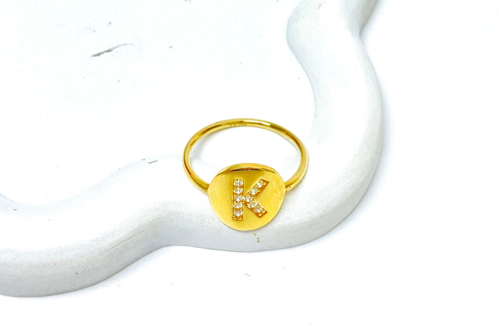 Anillo de inicial 14K - K