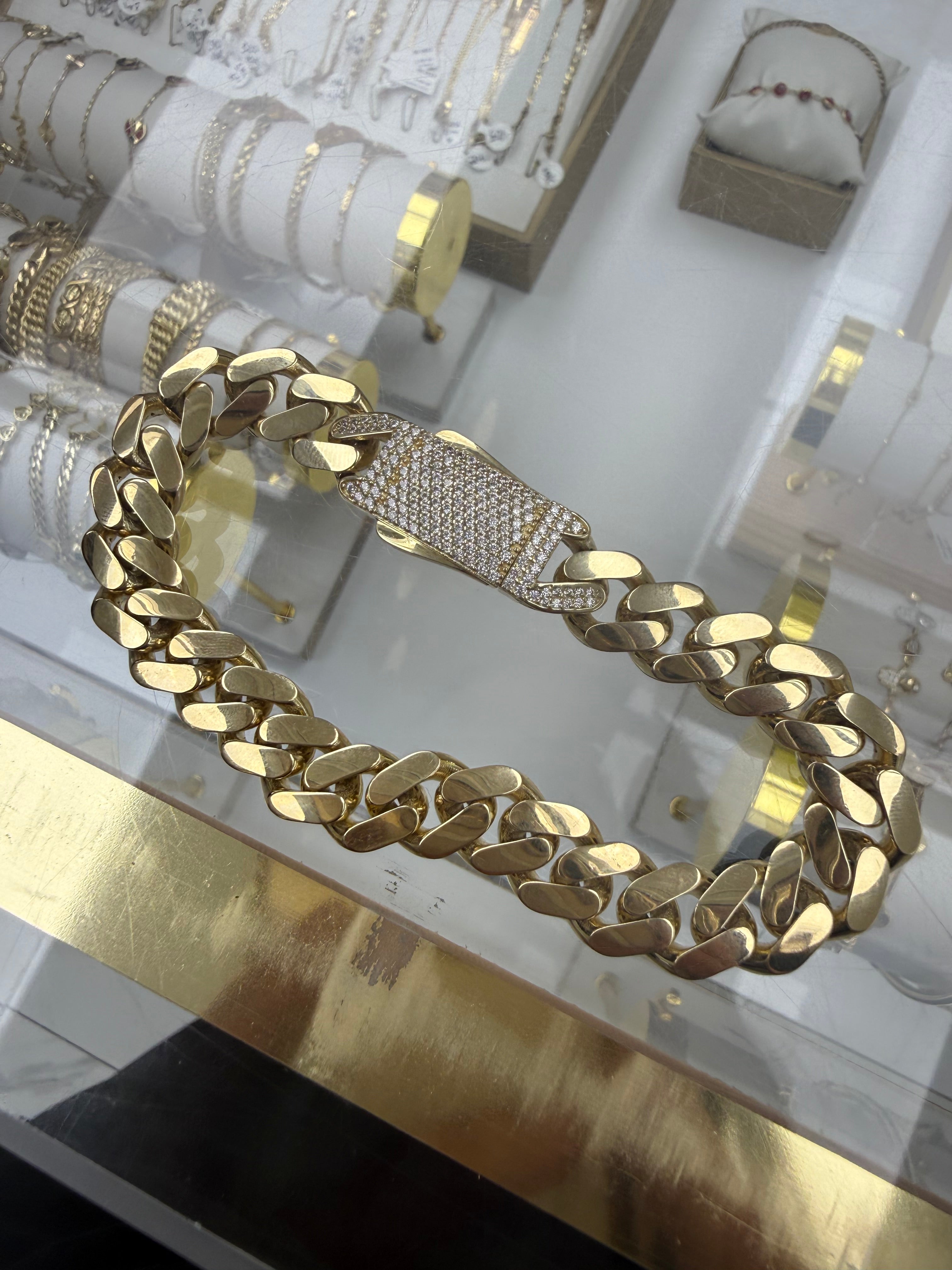 Pulsera Mónaco 10k 10mm