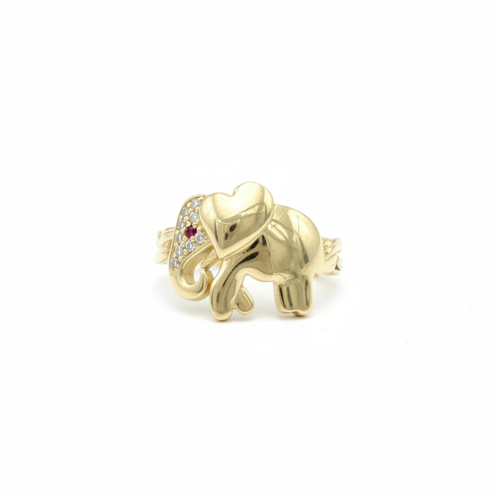 Anillo de elefante con piedra 10k
