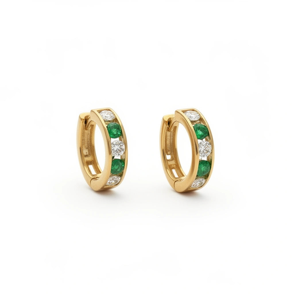 Argollas de piedras 14K