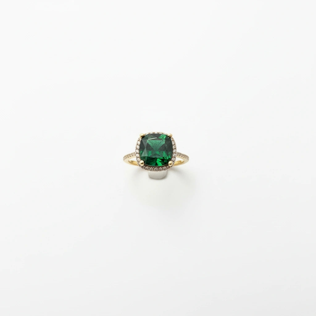 Anillo piedra verde 14k