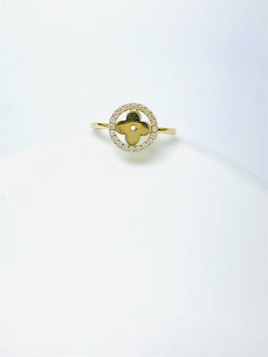 Anillo de flor dorada 14K