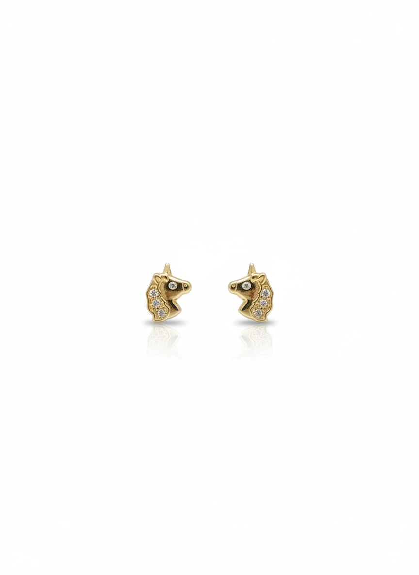 Aretes de unicornio 14k