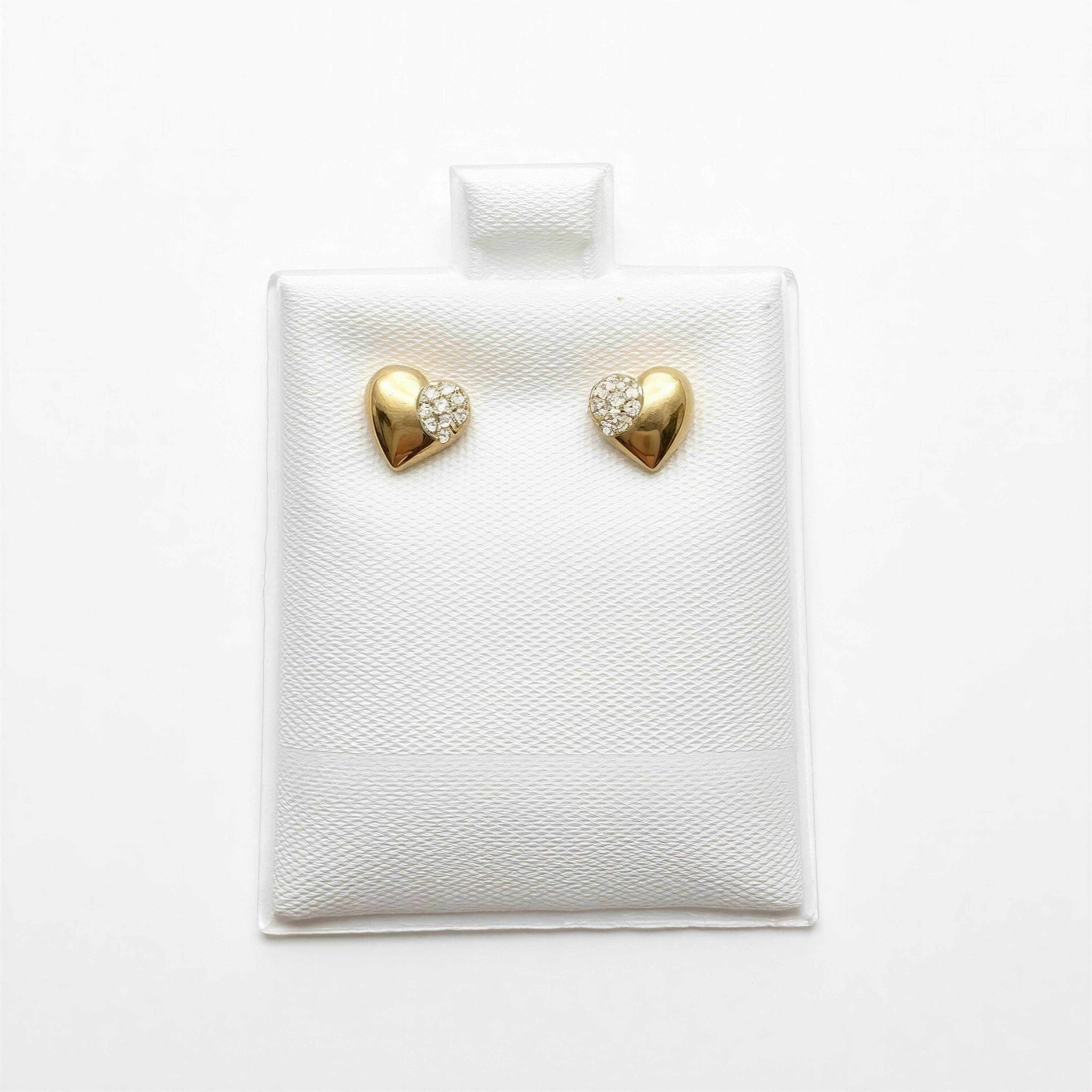 Aretes Corazón con piedra 10k