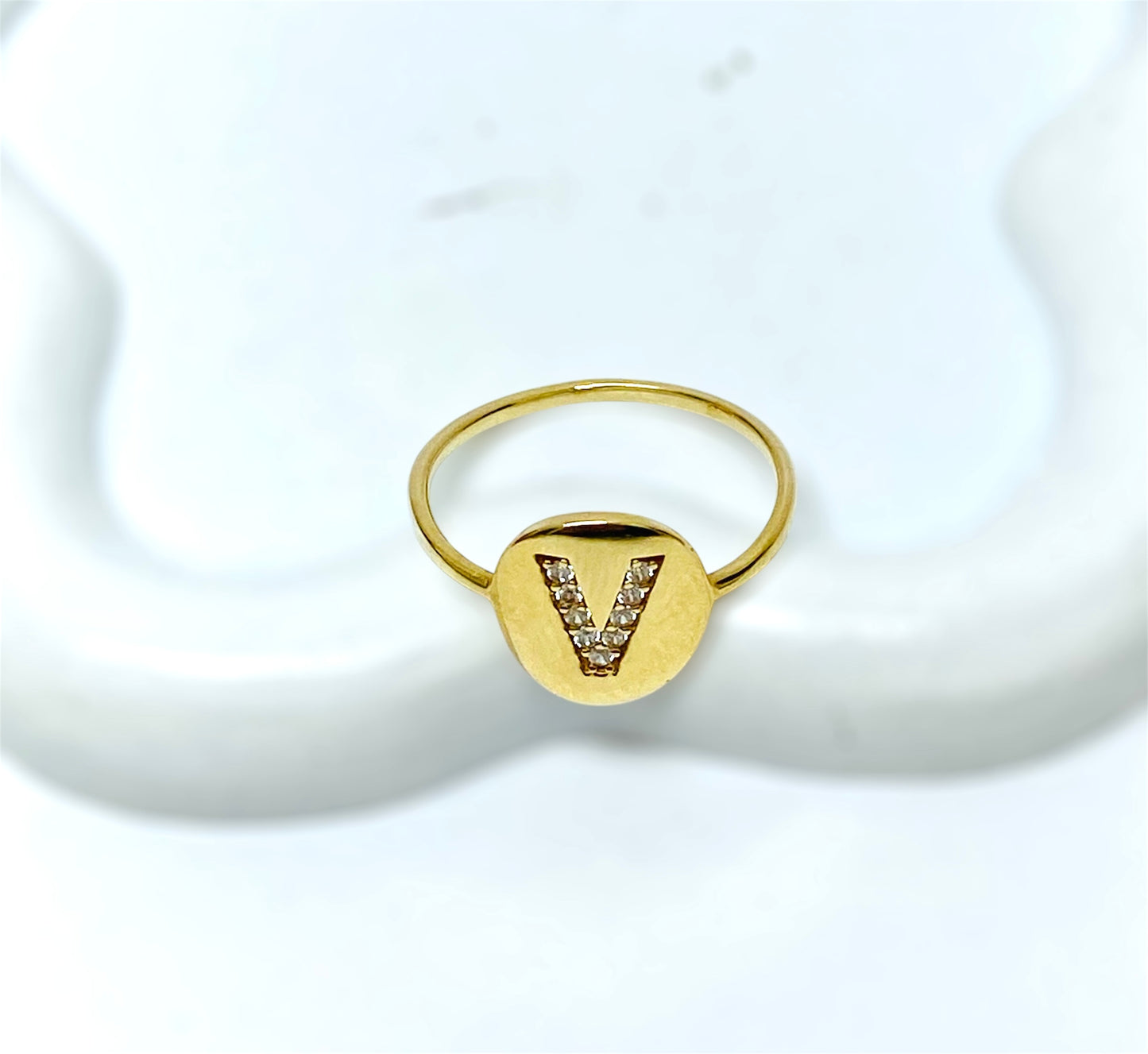 Anillo de inicial 14K