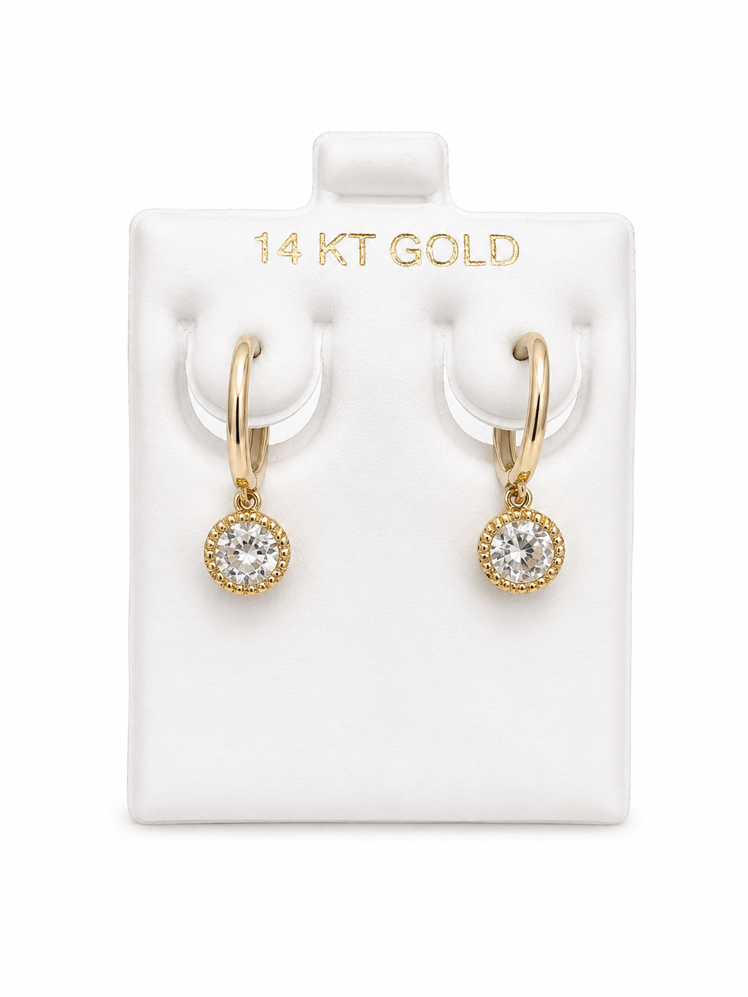 Argollas con colgante 14k