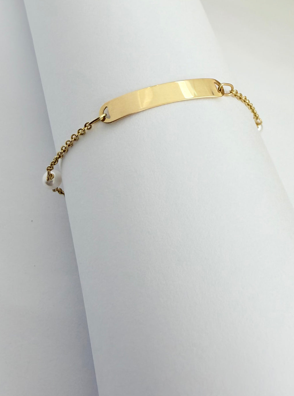 Pulsera placa para niña 14k