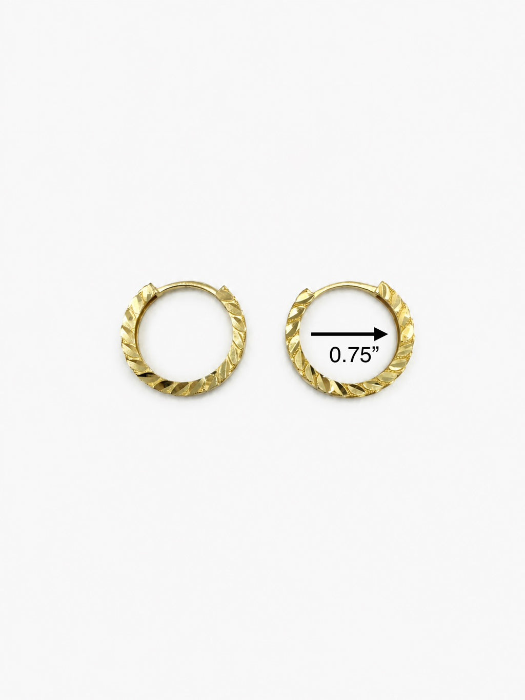 Argollas pequeñas con diseño 10k