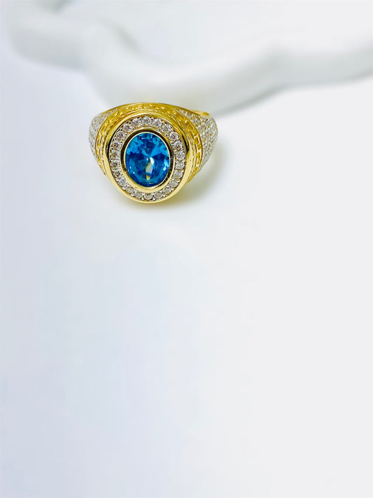 Anillo de piedra azul de hombre