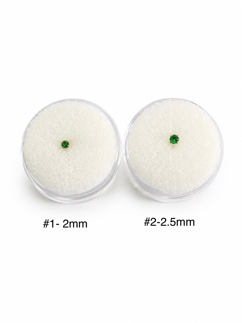 Piercing nariz 14k color verde