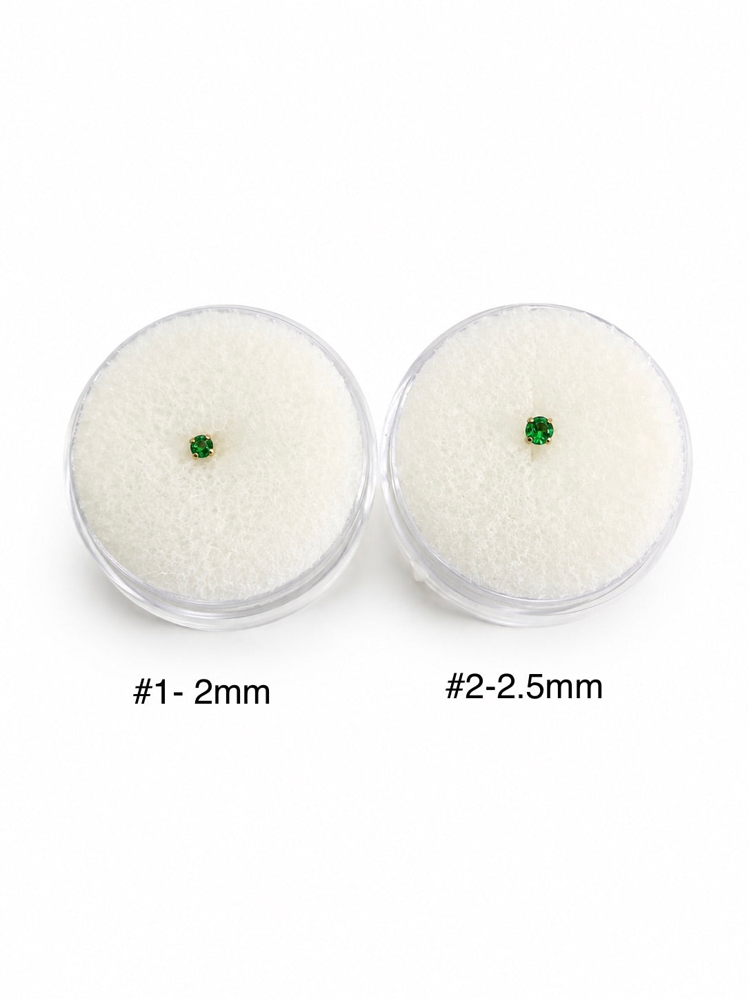 Piercing nariz 14k color verde