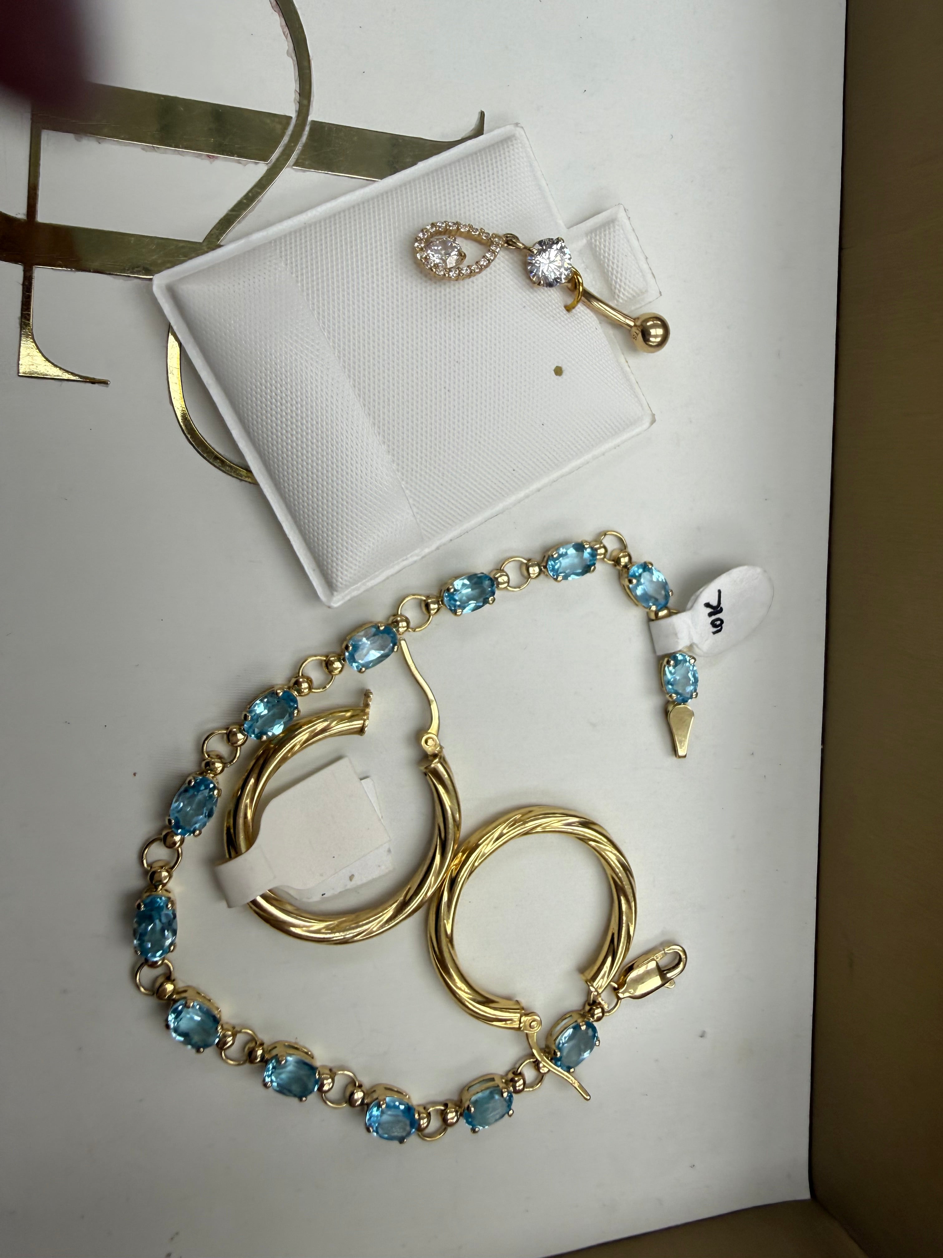 Pulsera 10k argollas 10k piercing ombligo 14k