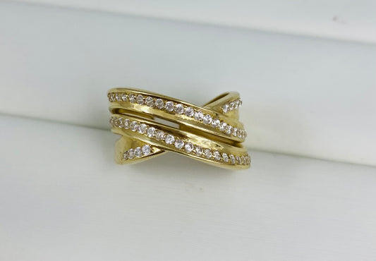 Anillo entrelazado 10k