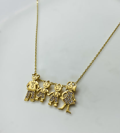 Cadena con dije familia 14k