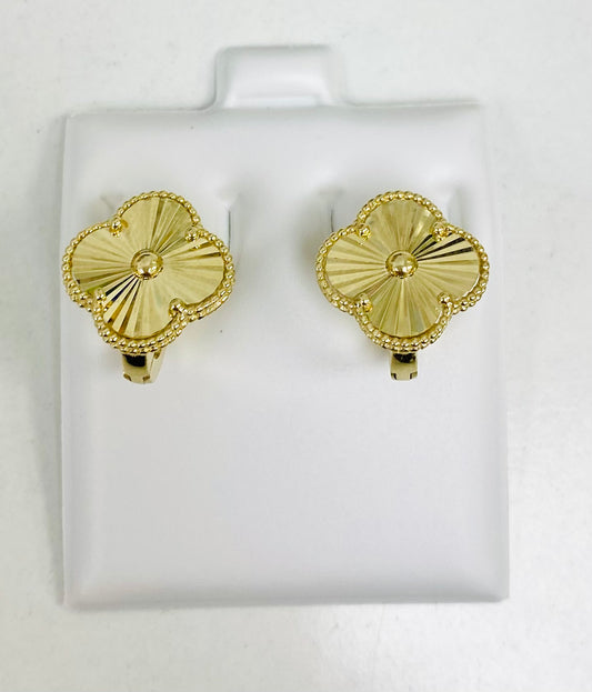 Argollas clover dorada 10 k