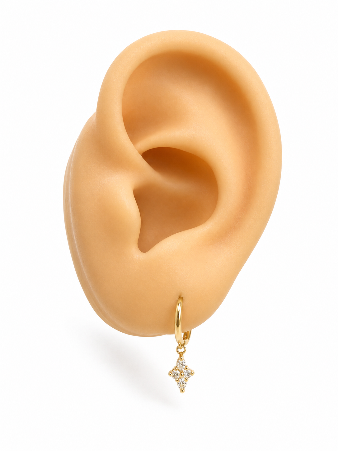Argollas con colgante 14k