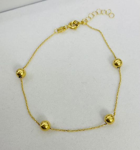 Pulsera de bolitas 14k