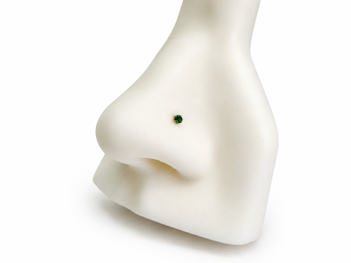 Piercing nariz 14k color verde