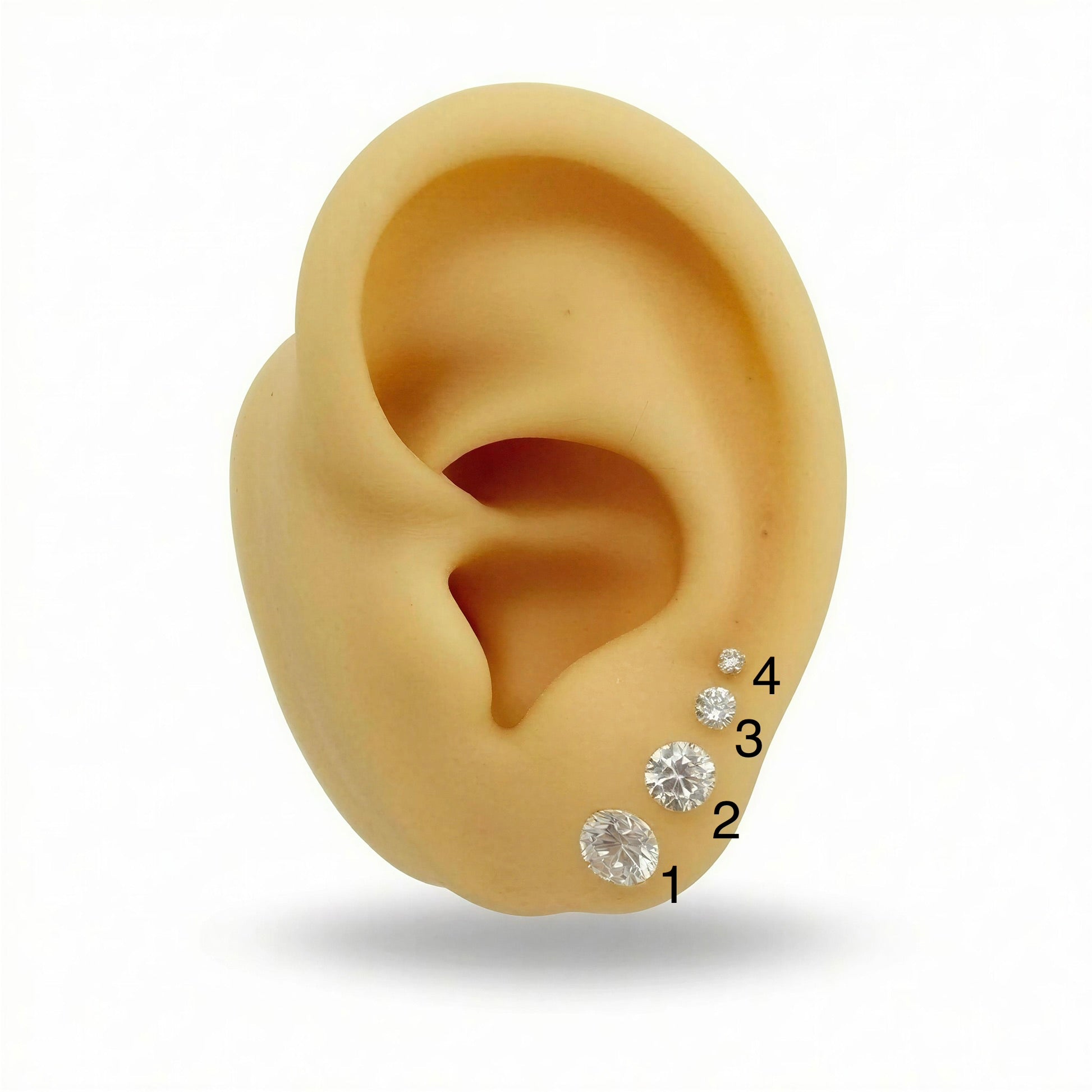 Aretes de piedra 14k