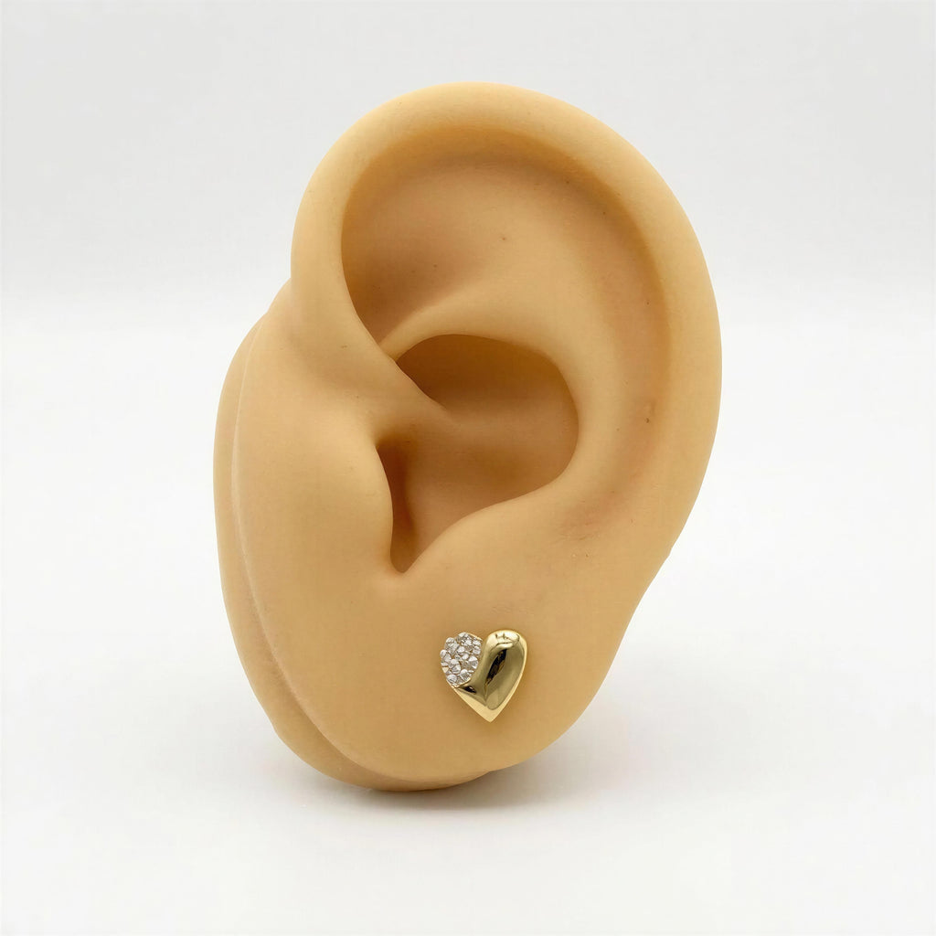 Aretes Corazón con piedra 10k
