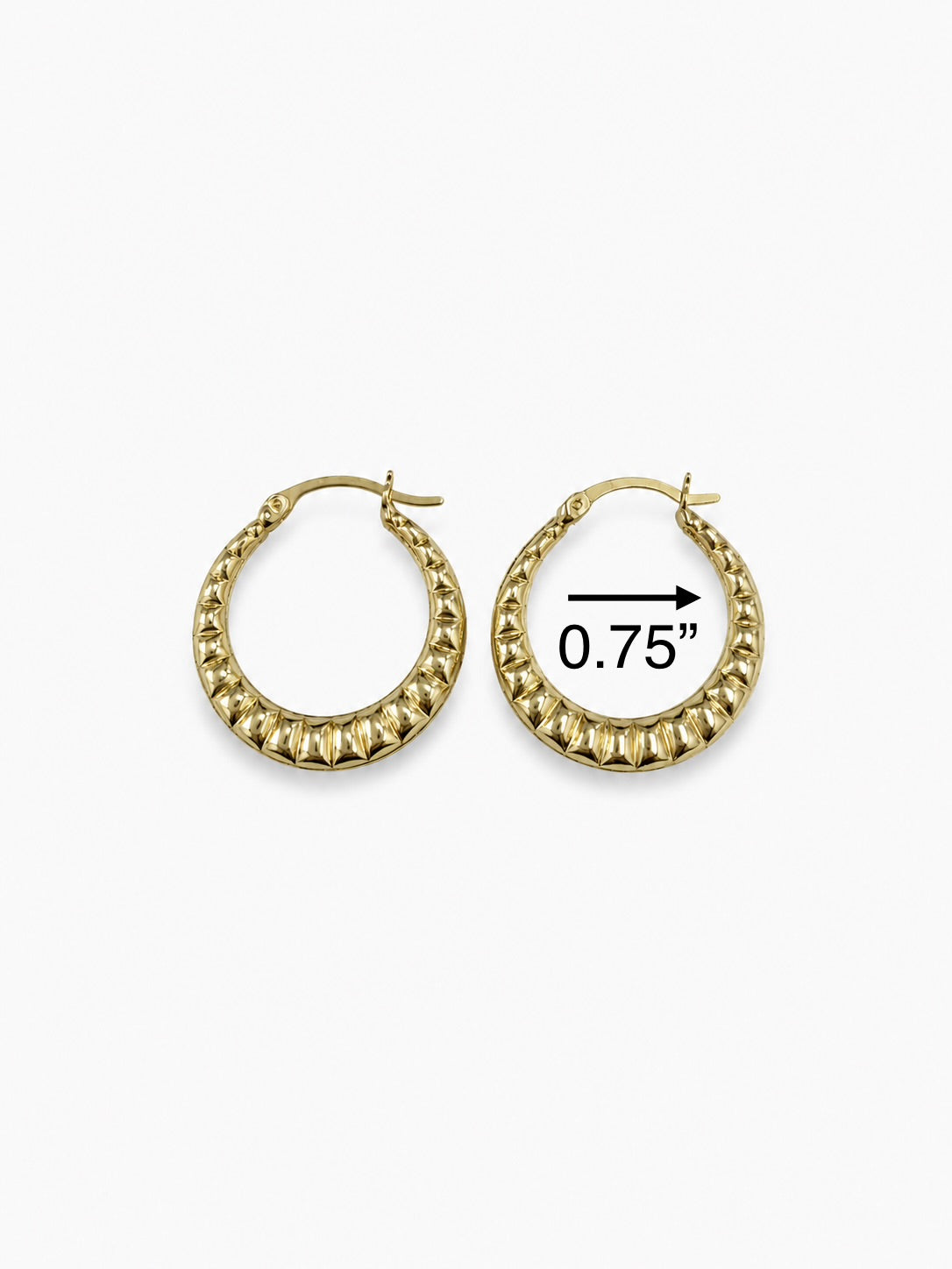Argollas pequeñas con diseño 10k