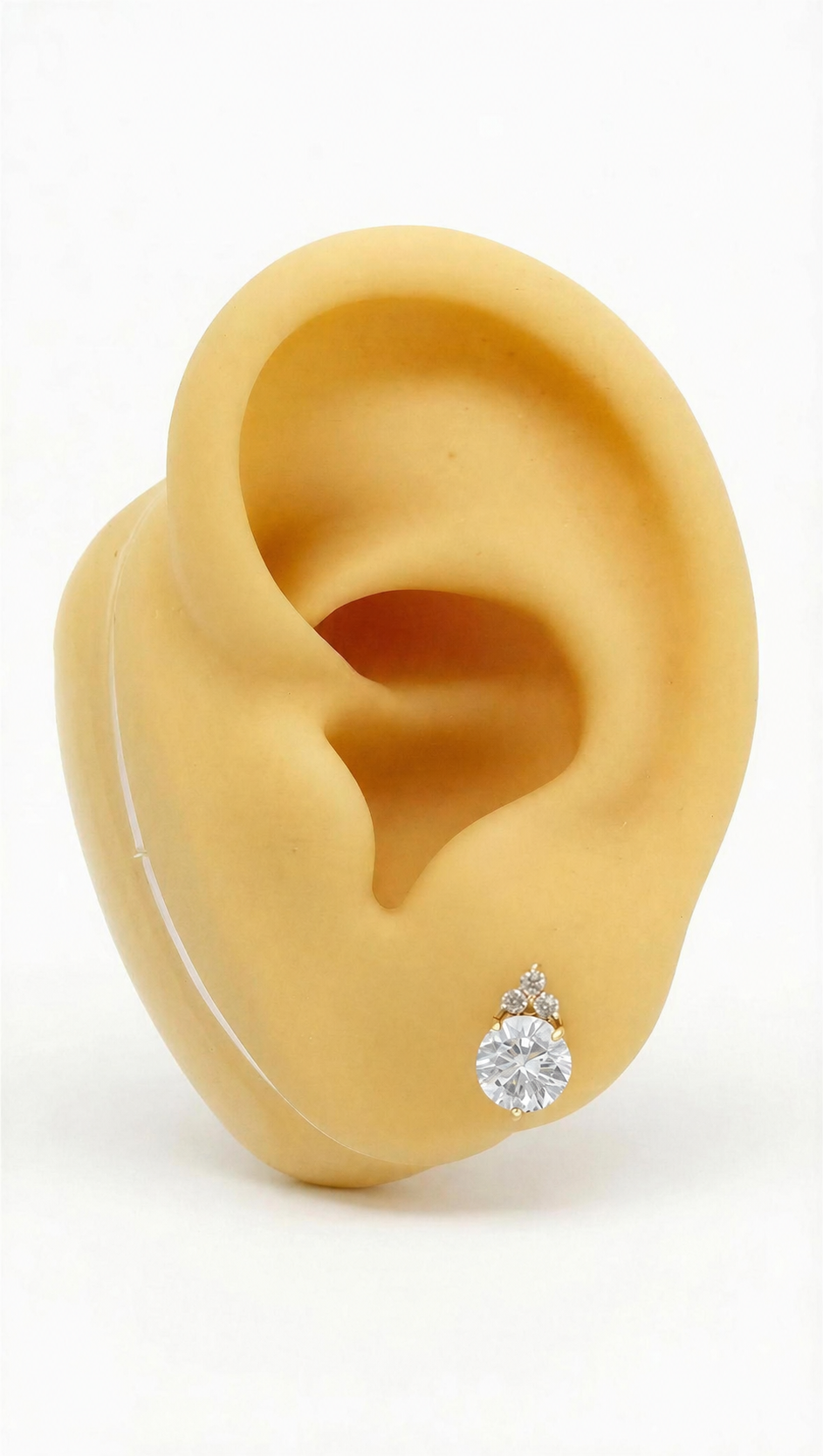 Aretes piedra 14k
