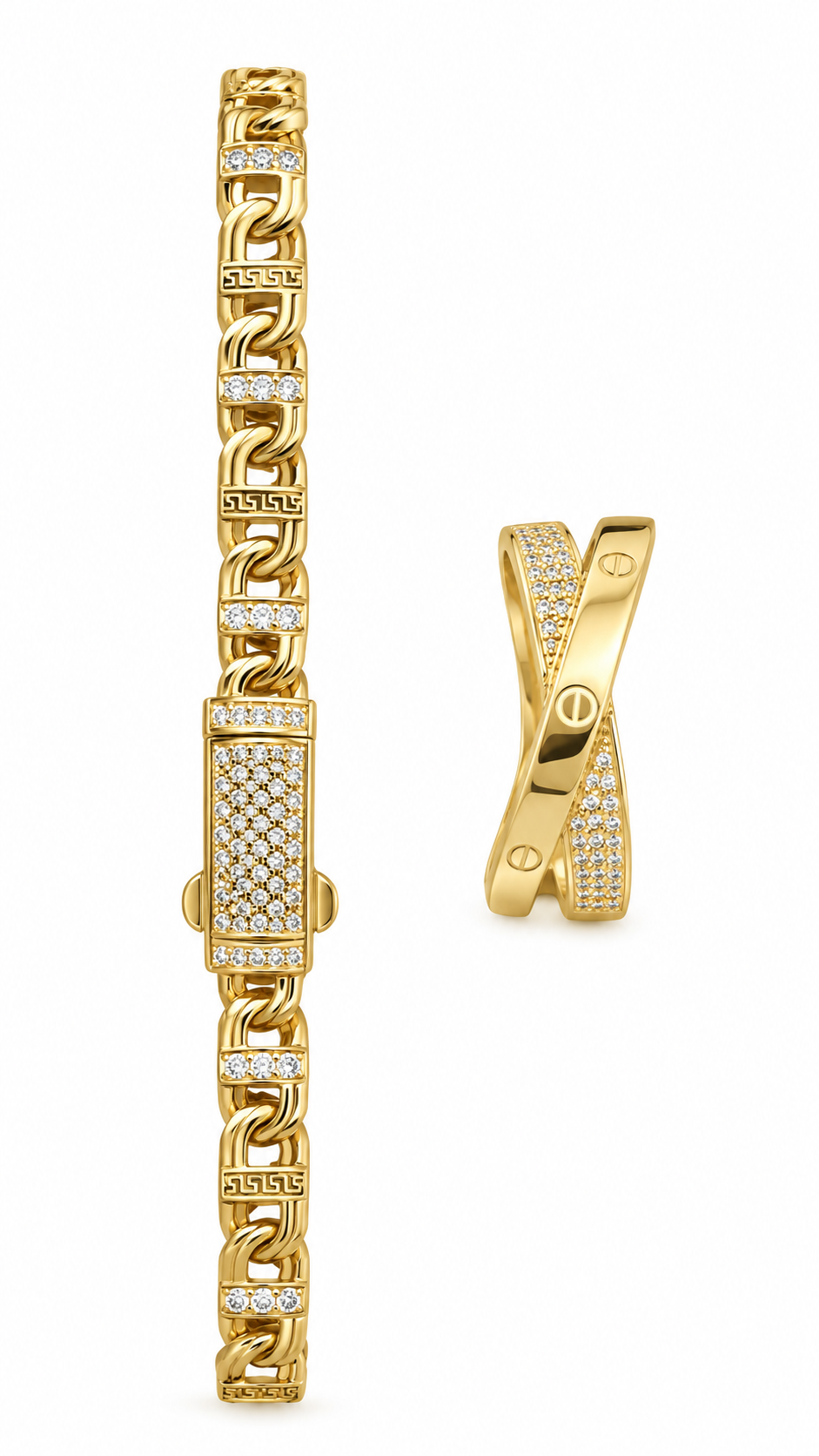 Pulsera y anillo 10K