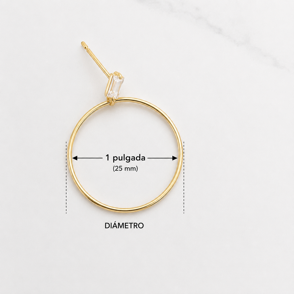 Argollas Delgadas con Circonia 14k