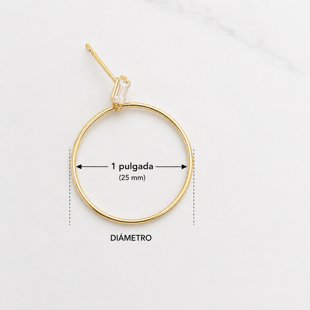 Argollas Delgadas con Circonia 14k