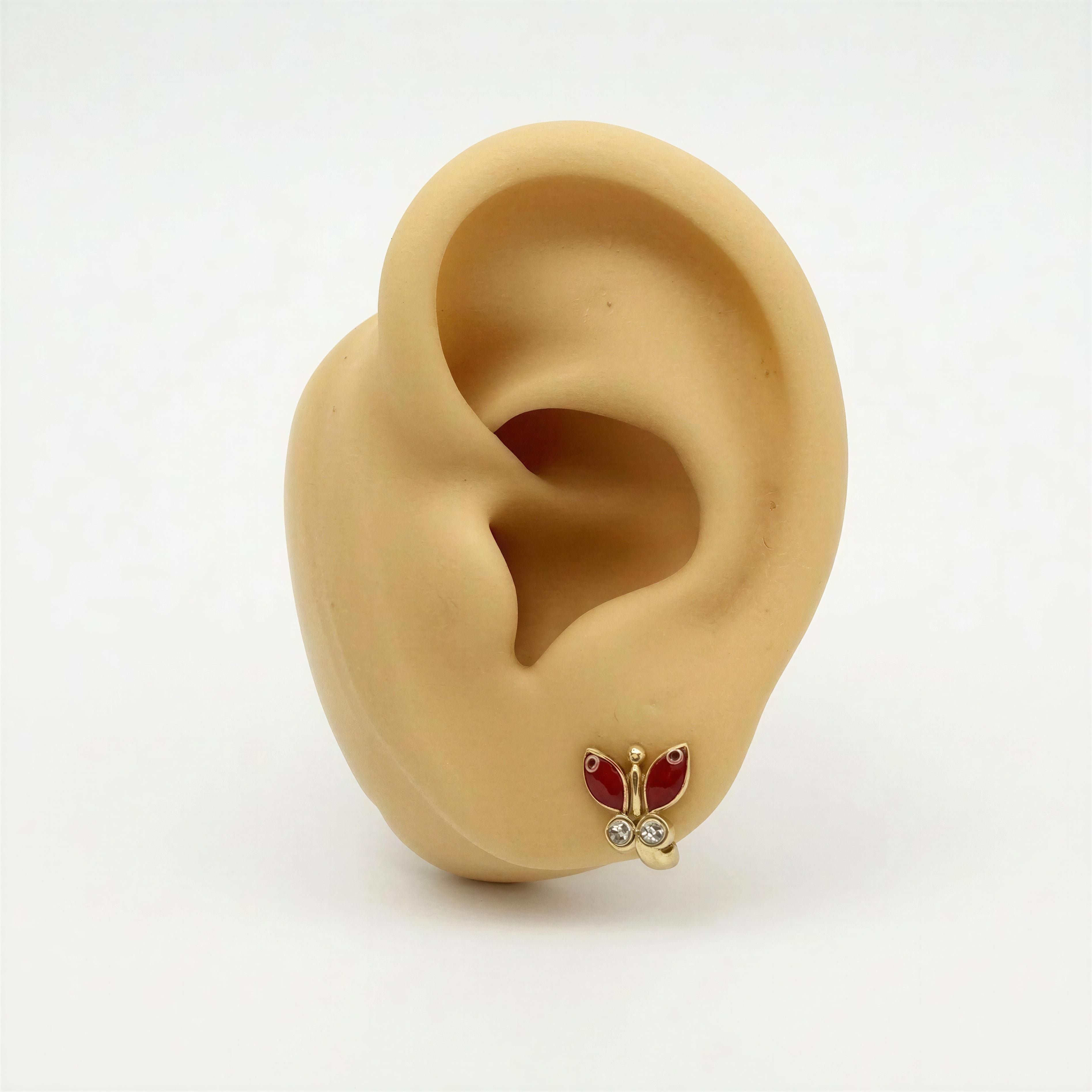 Aretes de mariposa 14k