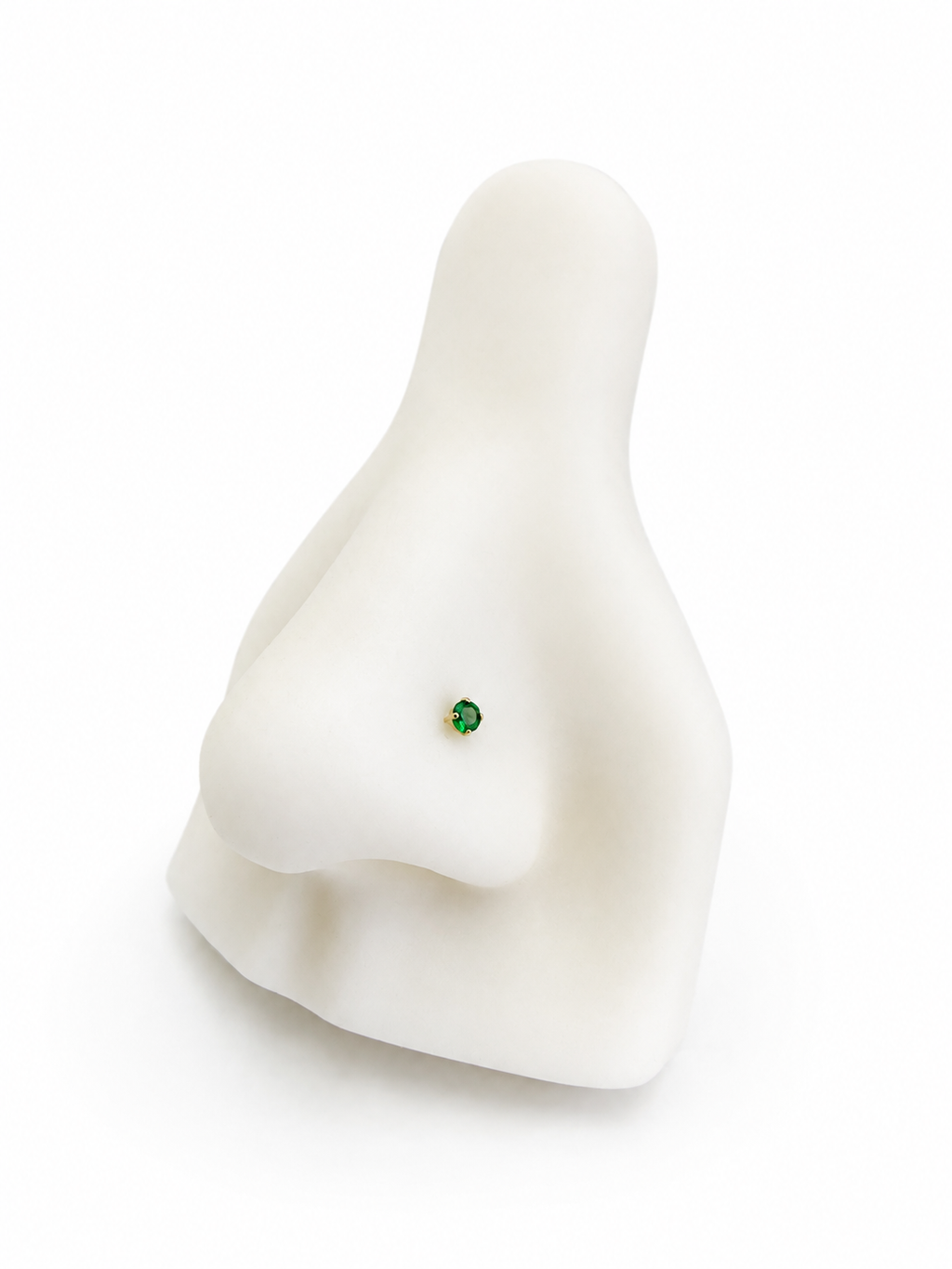 Piercing nariz 14k color verde