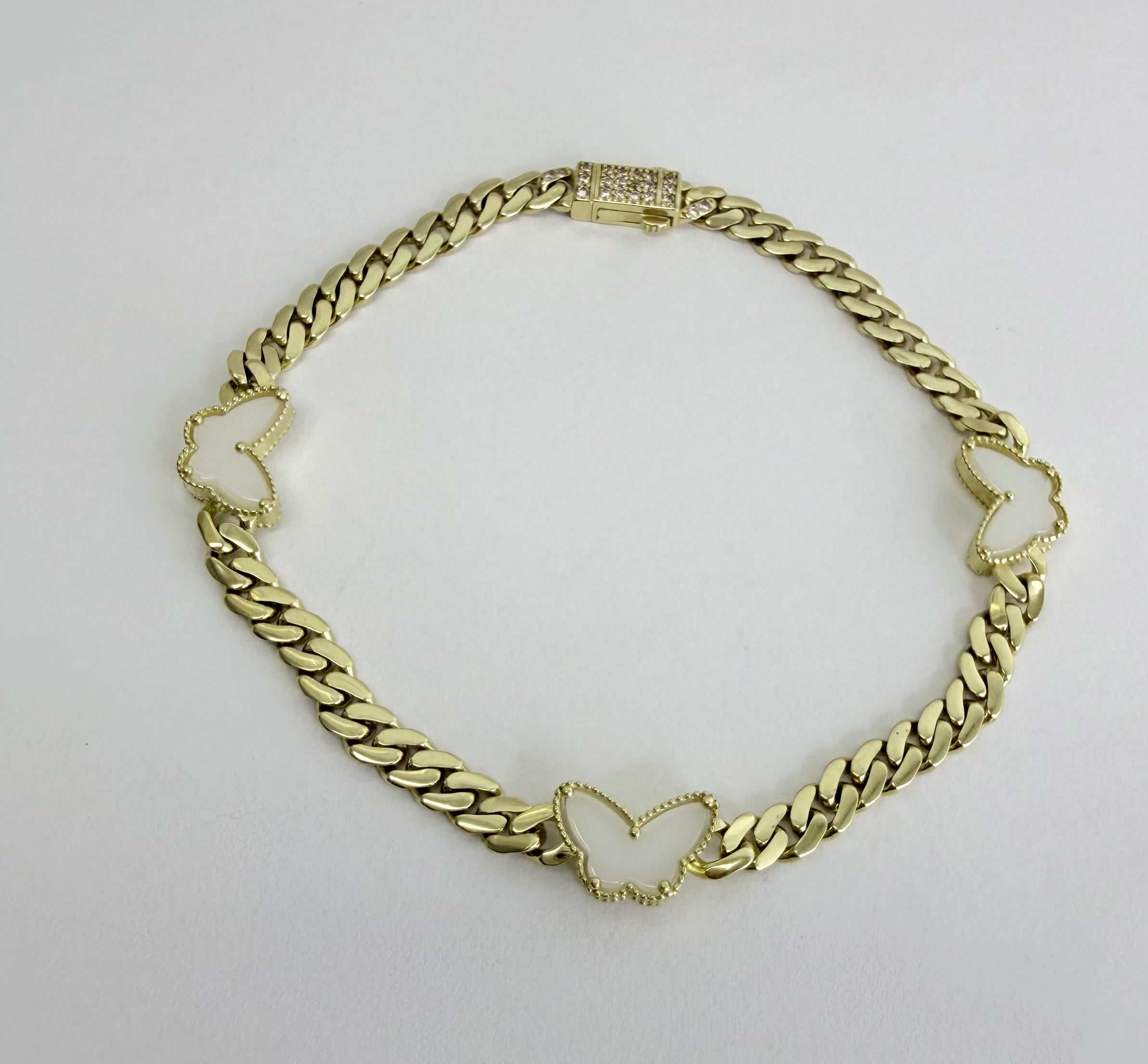 Pulsera baby monaco con mariposa 10k