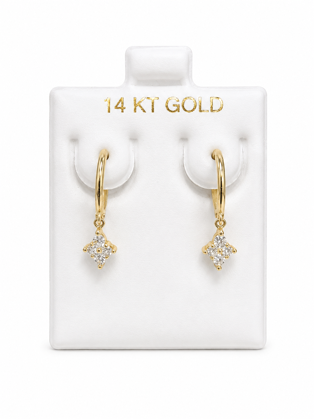 Argollas con colgante 14k