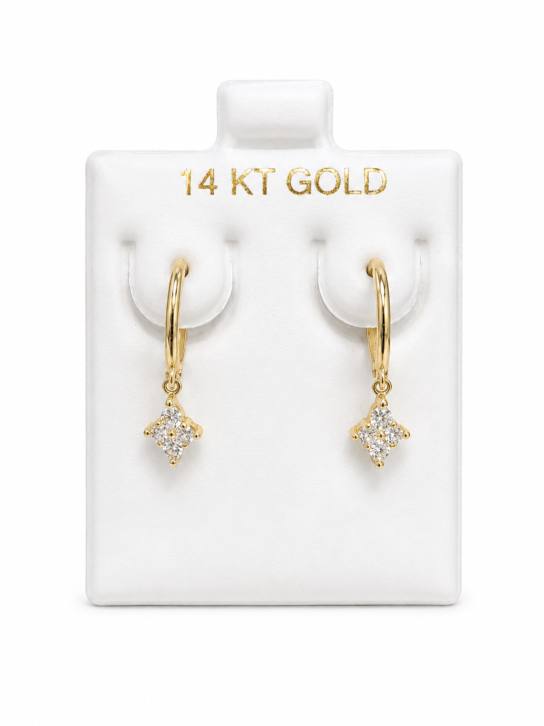 Argollas con colgante 14k