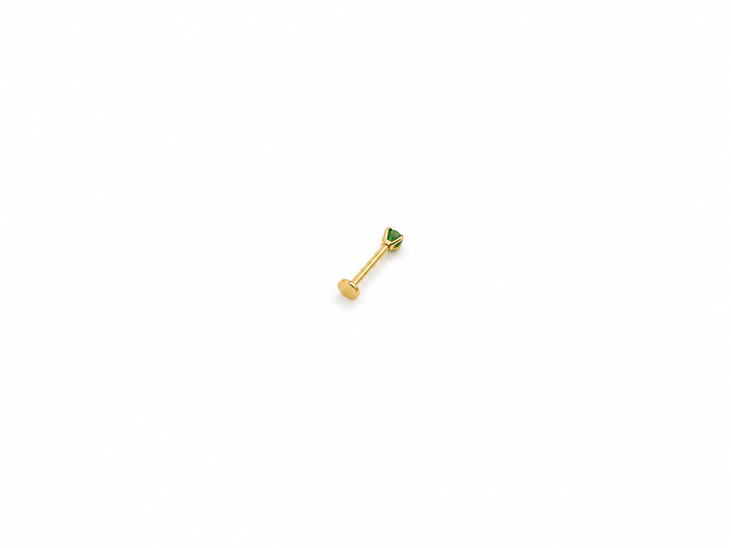 Piercing nariz 14k color verde